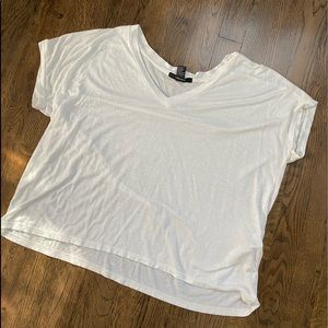 Off shoulder white t shirt